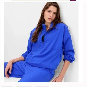 GapFit Recycled Fleece-Lined Half-Zip Track Jacket